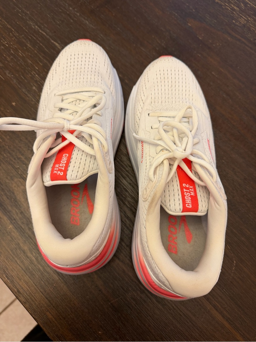 Brooks Women's White and Orange Running Sneakers-Ghost Max 2 - Picture 5 of 7